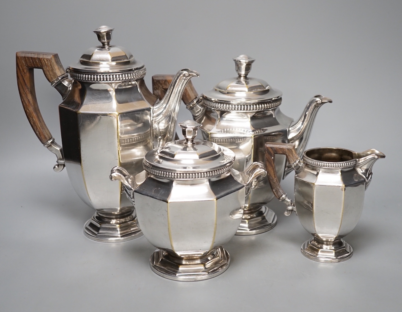 Christofle silver plated 4 piece tea/coffee set